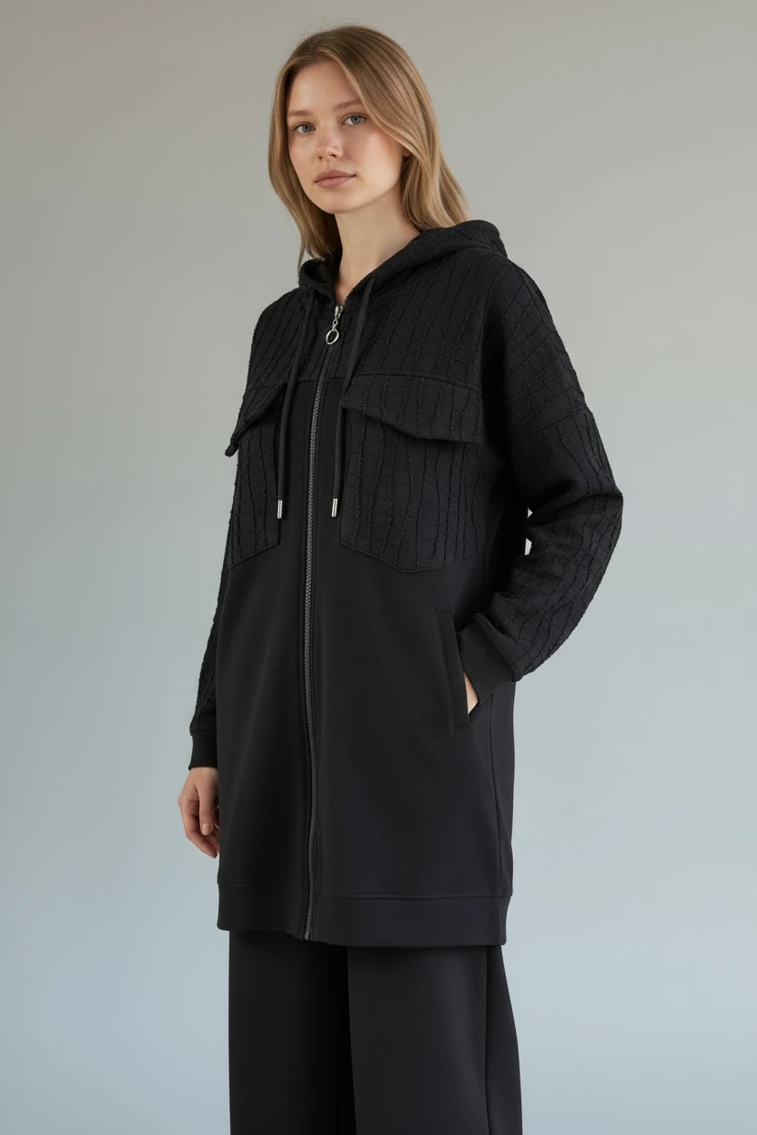 FERMUARLI ALT-ÜST TAKIM - Siyah