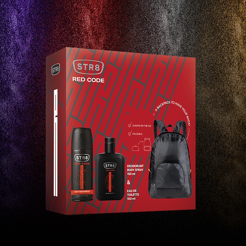 STR8 Red Code EDT Parfüm 100ml + Deodorant 150ml + Sırt Çantası Seti