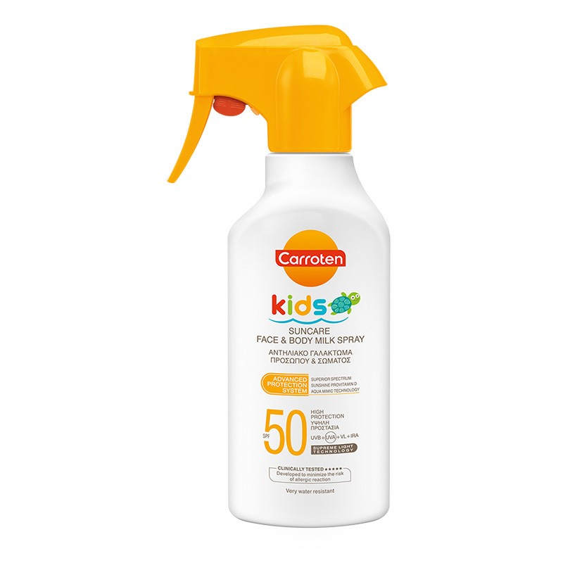 Carroten Kids Spf50 Yüksek Güneş Korumalı Yüz&Vucut Çocuk Güneş Spreyi 270ml