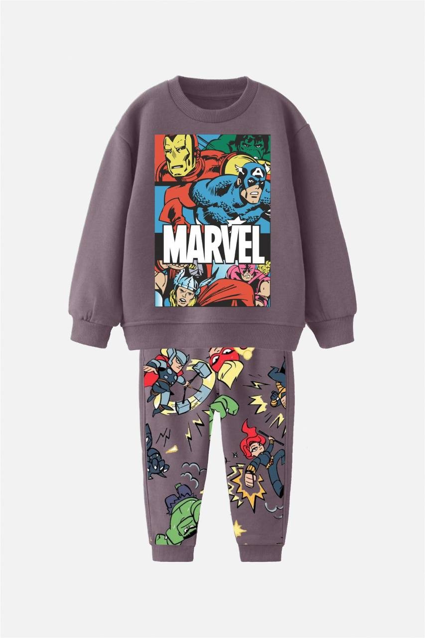 Marvel  Baskılı Sweatshirt Alt 2'li Takım