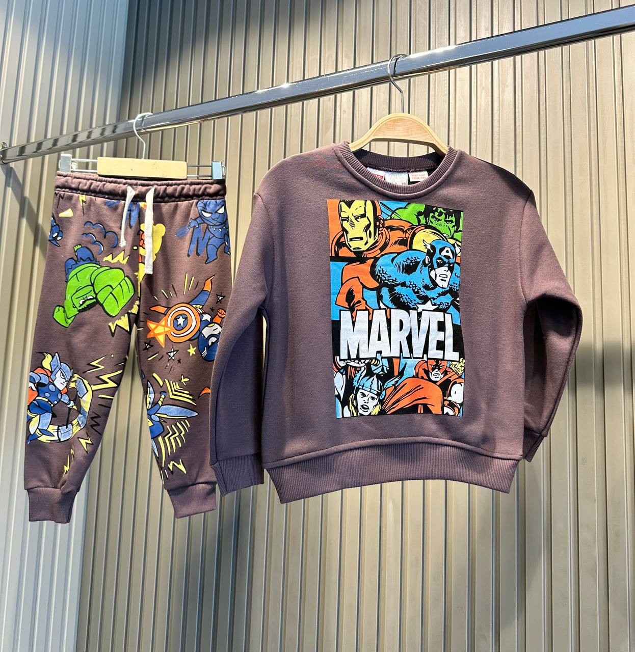 Marvel  Baskılı Sweatshirt Alt 2'li Takım