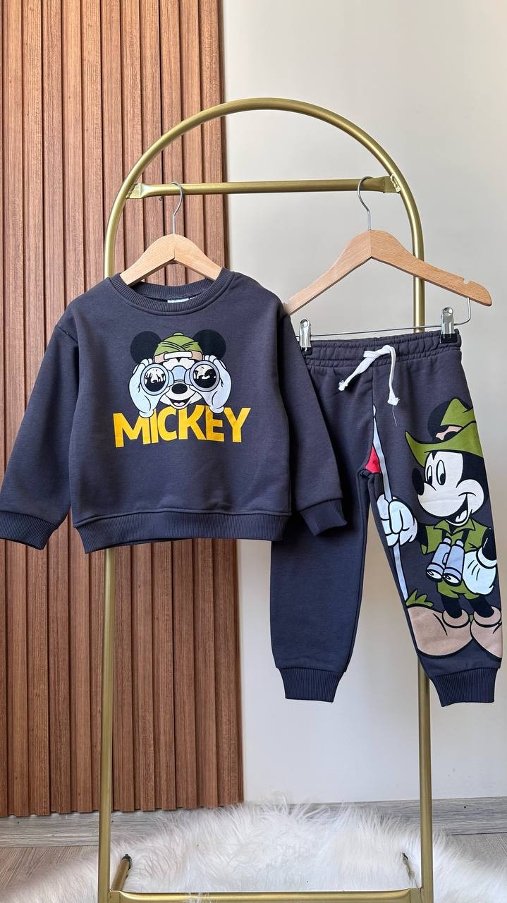 Mickey Baskılı Sweatshirt Alt 2'li Takım