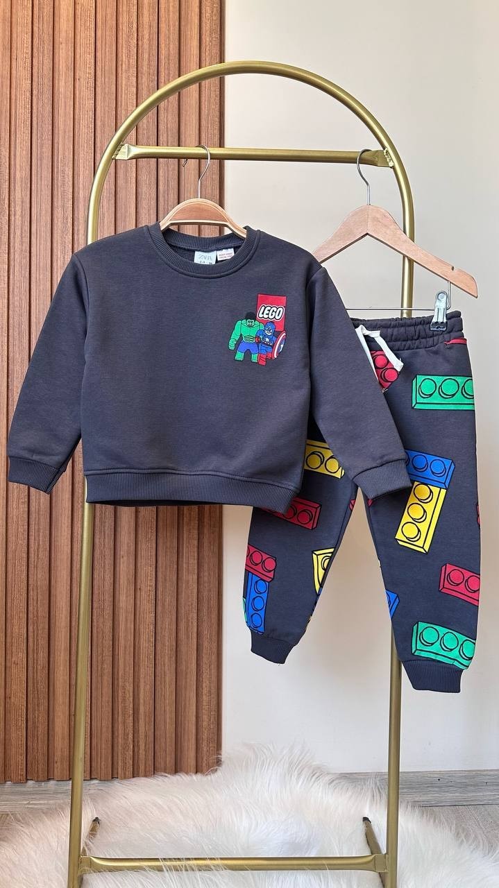 Lego Baskılı Sweatshirt Alt 2'li Takım