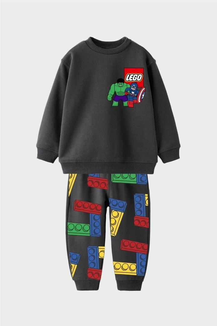 Lego Baskılı Sweatshirt Alt 2'li Takım