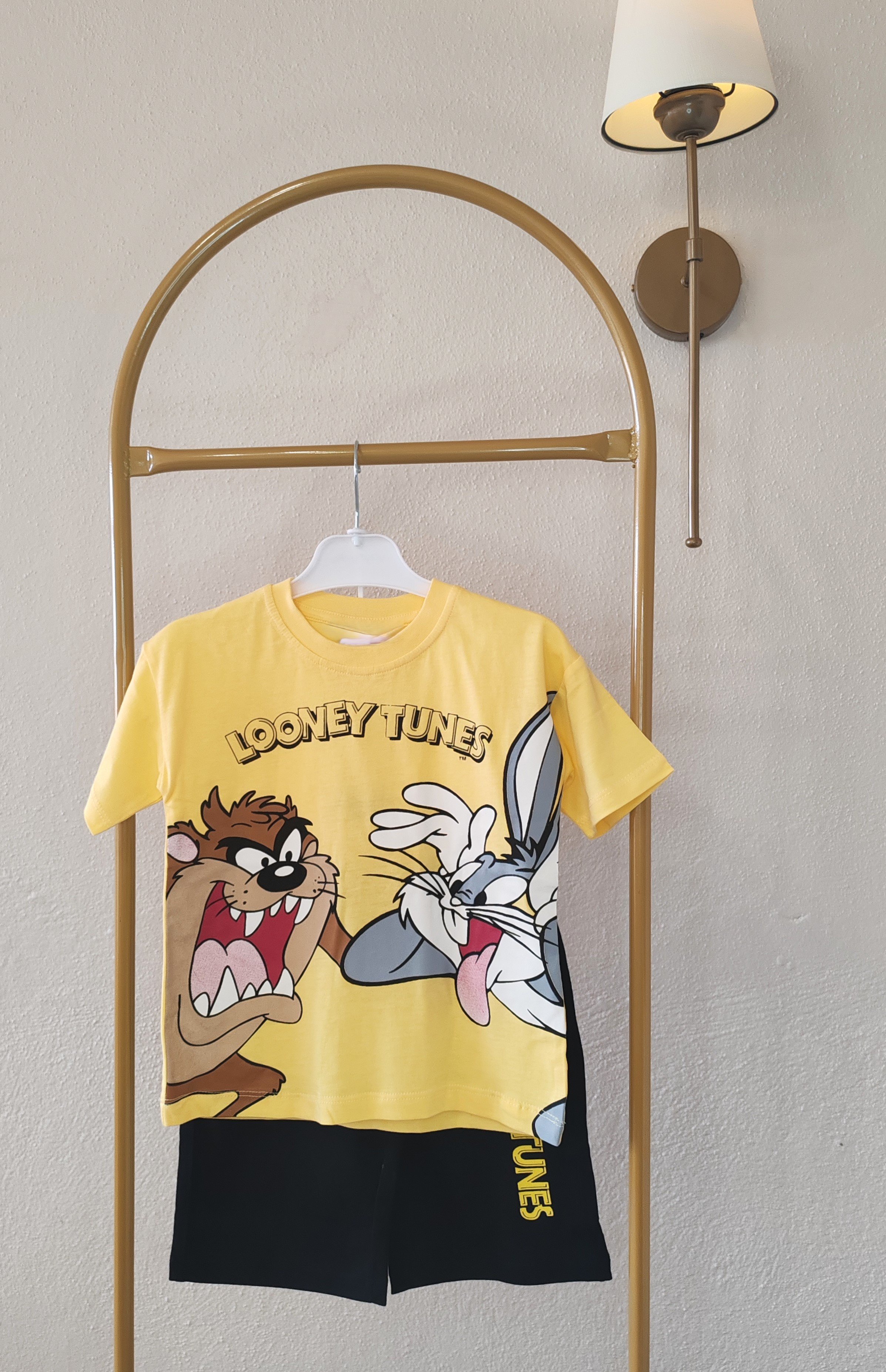 Looney Tunes Baskılı Şortlu Takım - Sarı