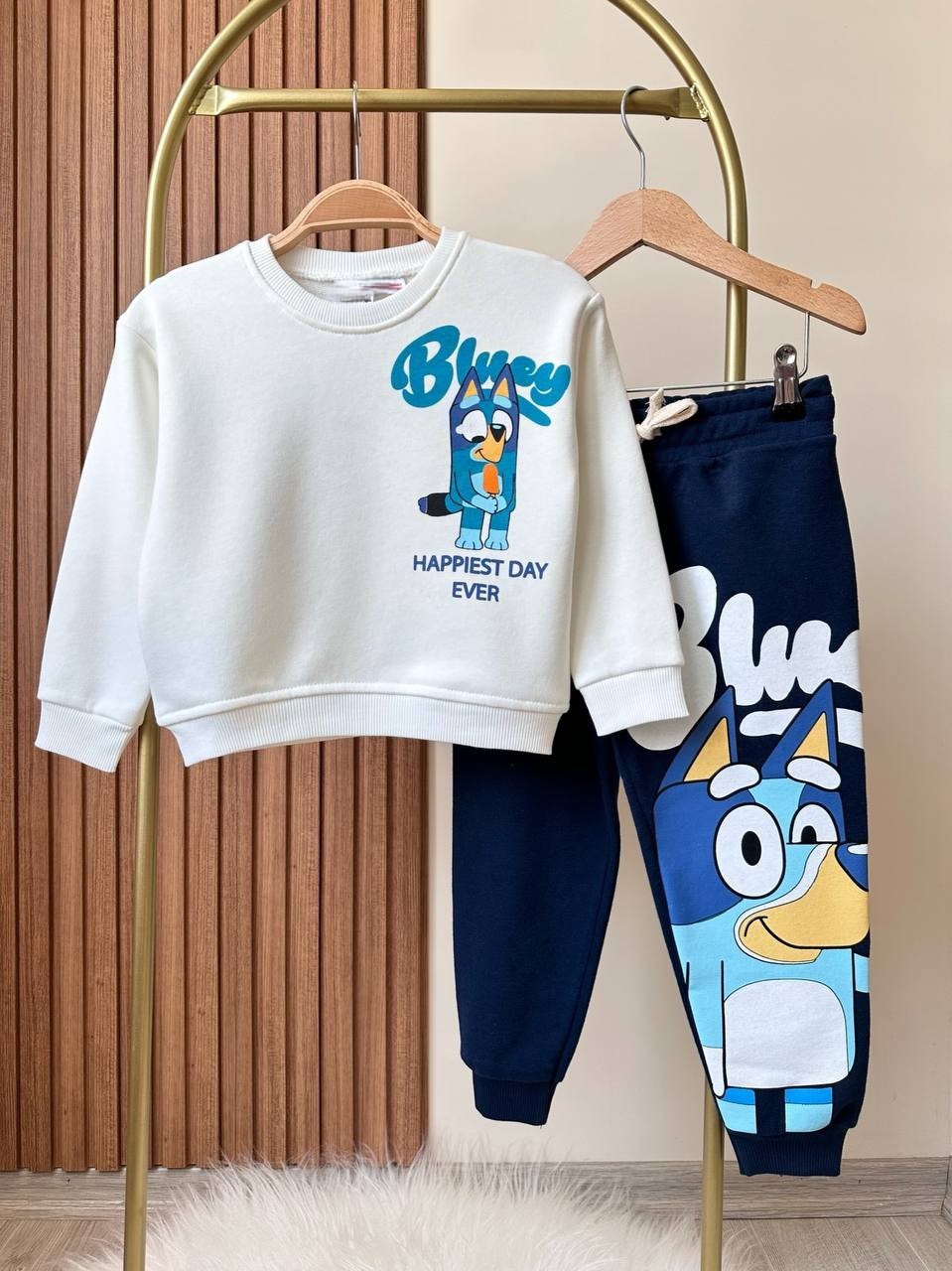  Bluey Baskılı Sweatshirt Alt Üst Takım