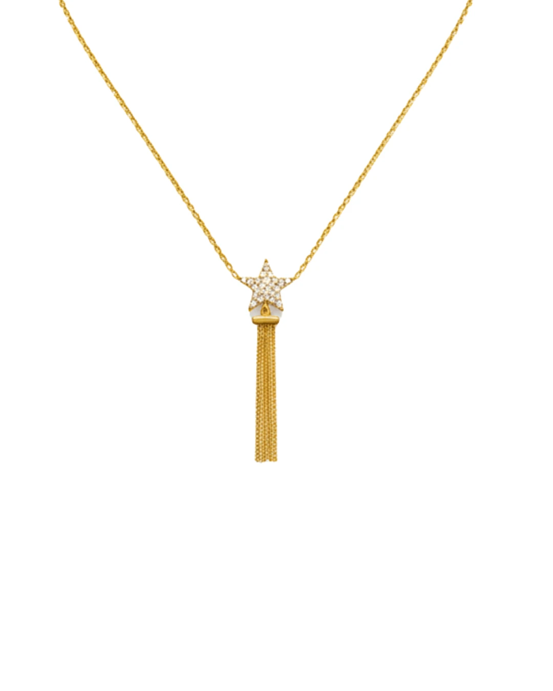 925 Gümüş | Sallantılı Zincirli Taşlı Yıldız Kolye