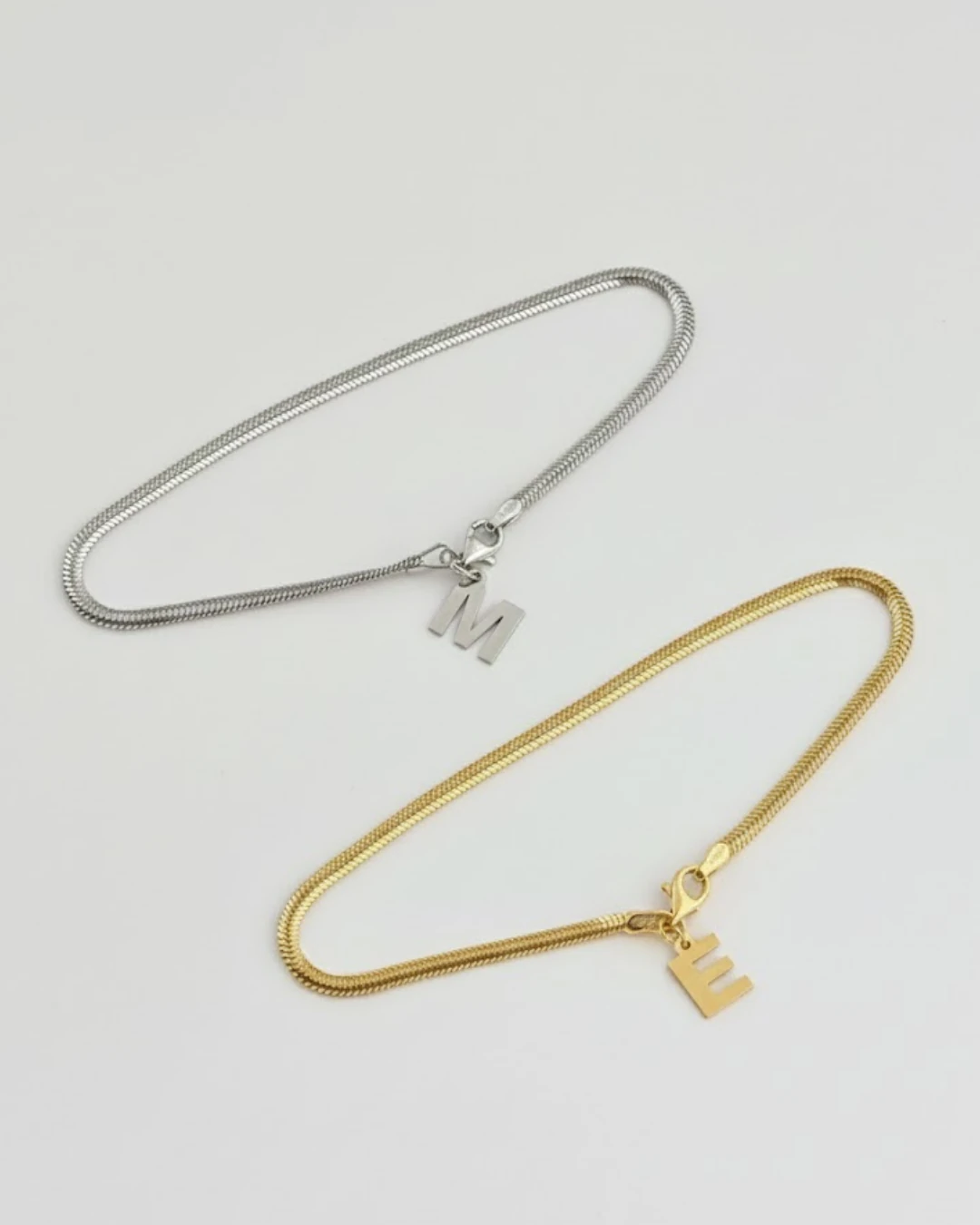 925 Gümüş | Harfli Balık Sırtı Çift Bileklik