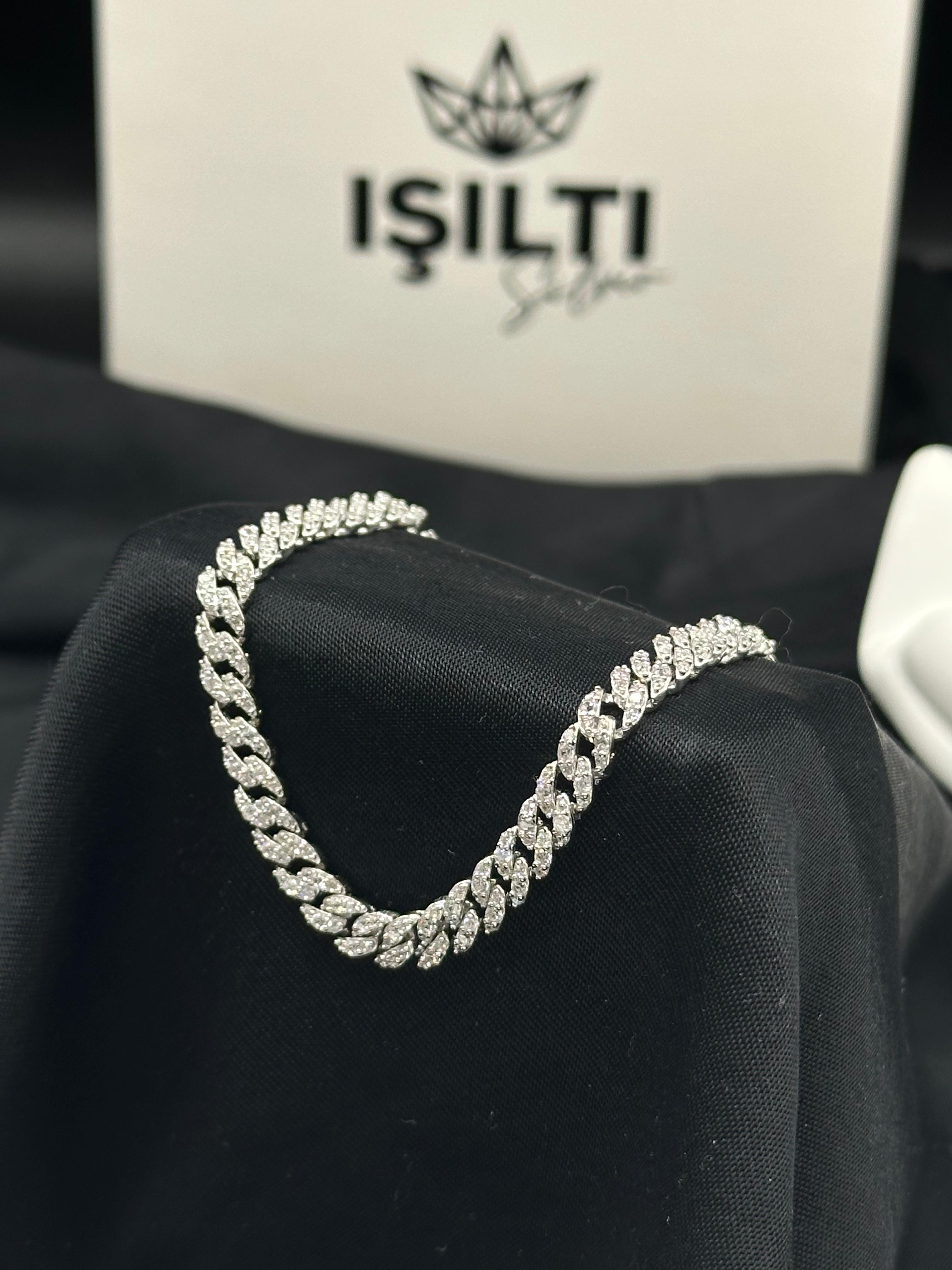 925 Gümüş | İnce Unisex Taşlı Gurmet Bileklik