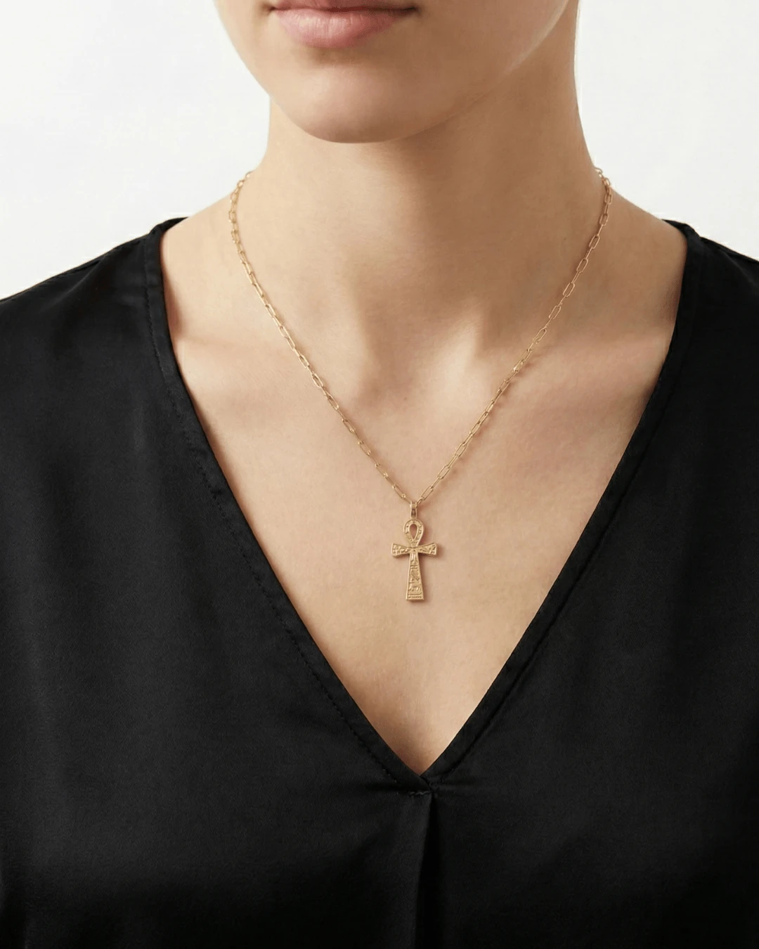 925 Gümüş | Ataç Zincirli Ankh Kolye