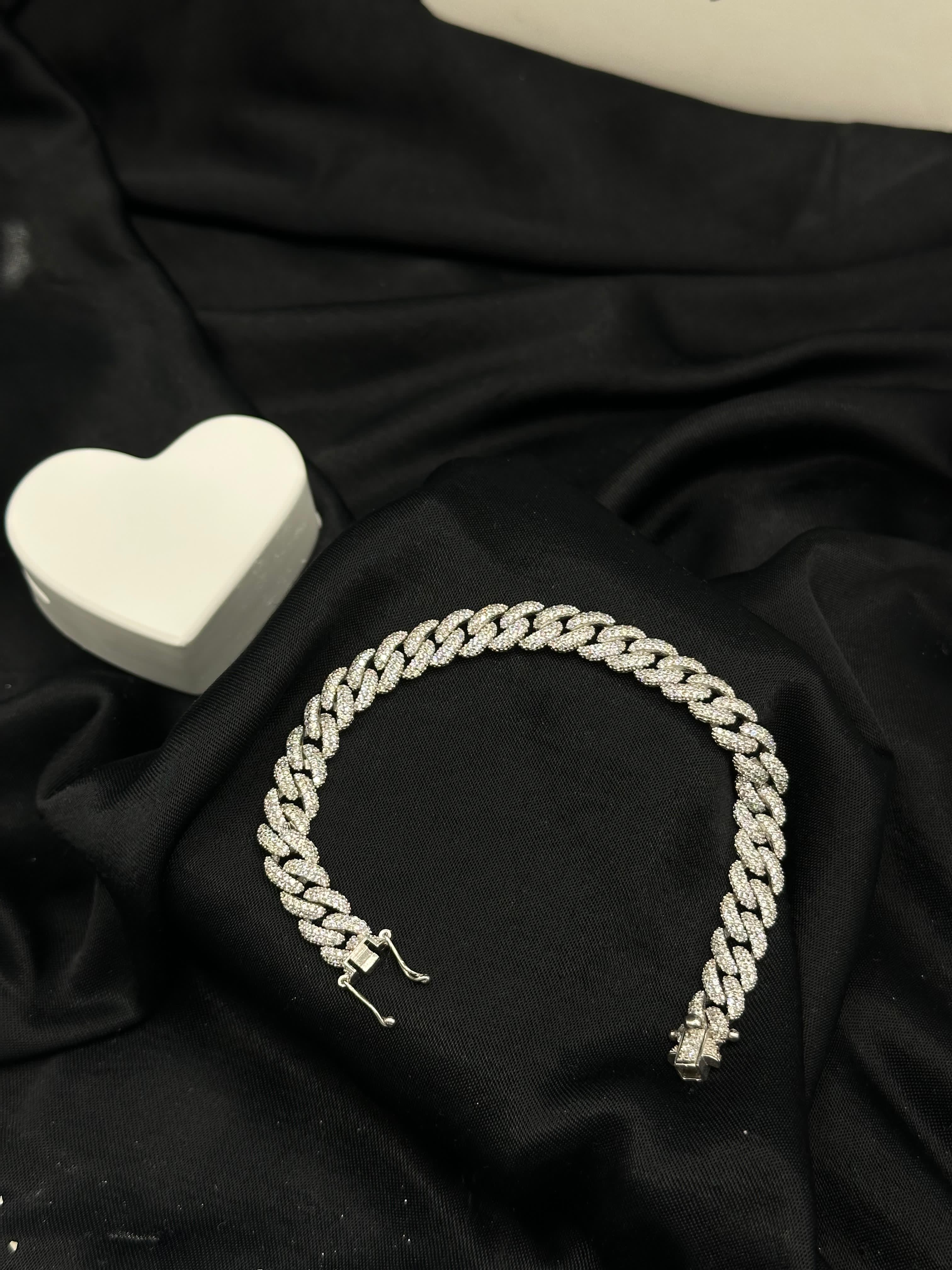 925 Gümüş | Kalın Unisex Taşlı Gurmet Bileklik