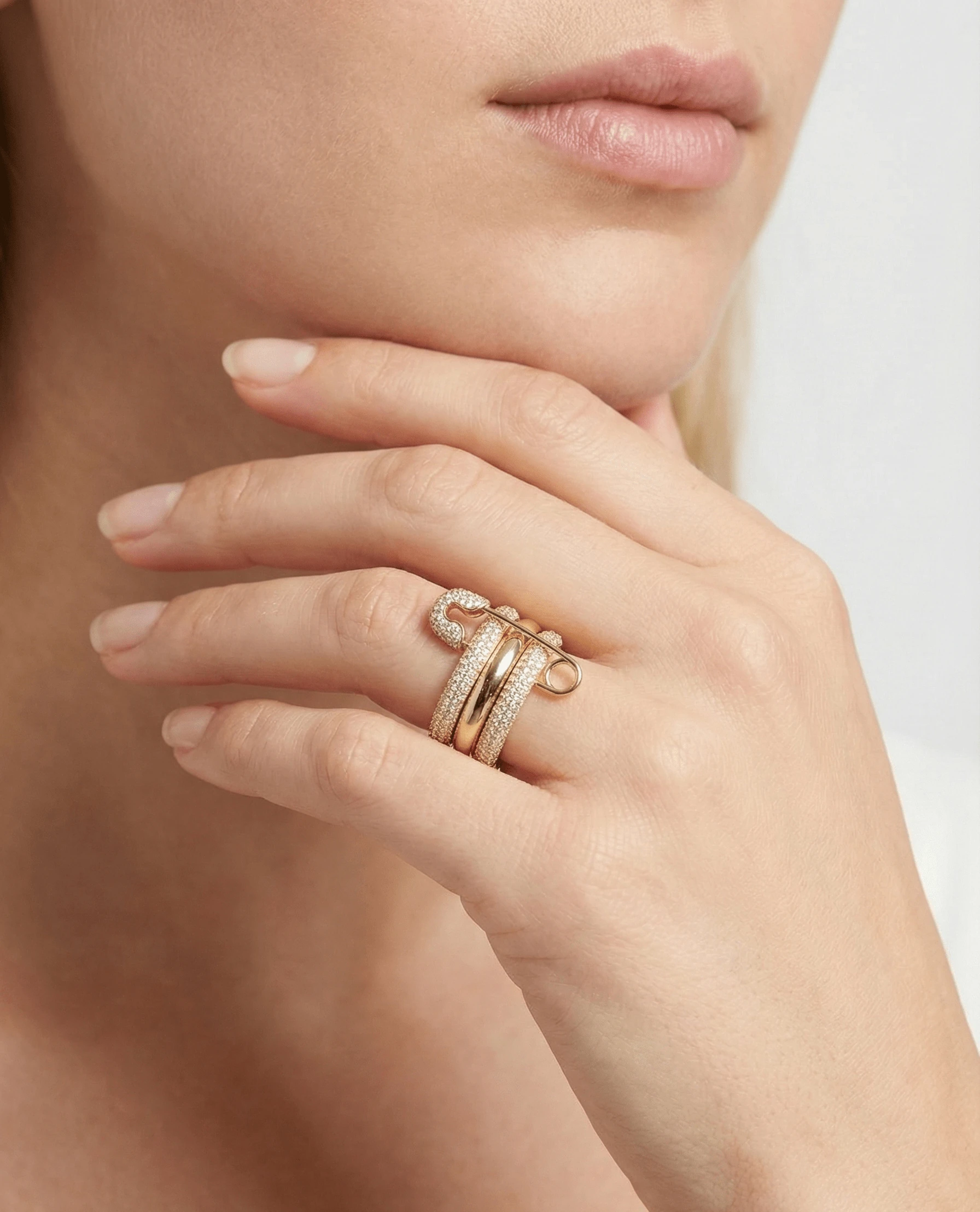 925 Gümüş | 3 Halkalı Çengel Yüzük