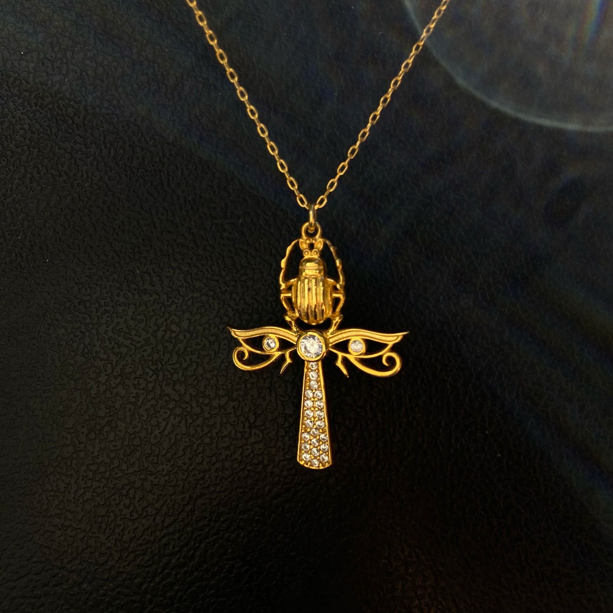 925 Gümüş | Scarab Ankh Kolye