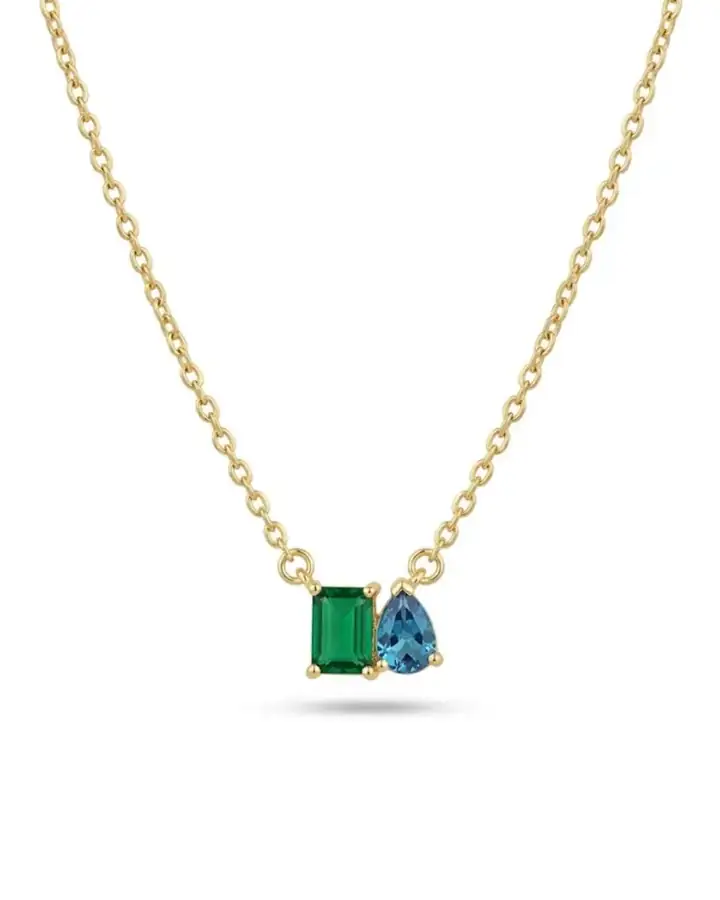 925 Gümüş | 2 Taşlı Birthstone Kolye