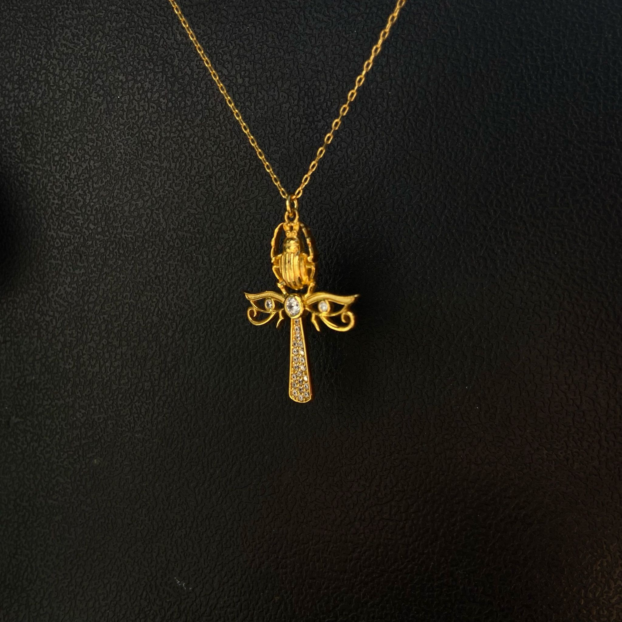925 Gümüş | Scarab Ankh Kolye