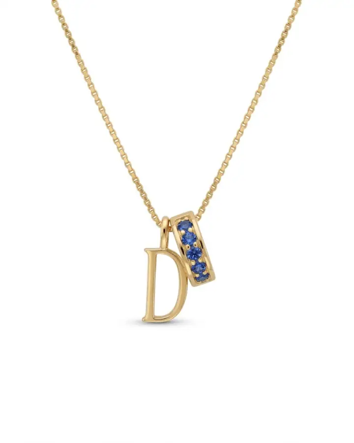 925 Gümüş | Birthstone Harf Kolye