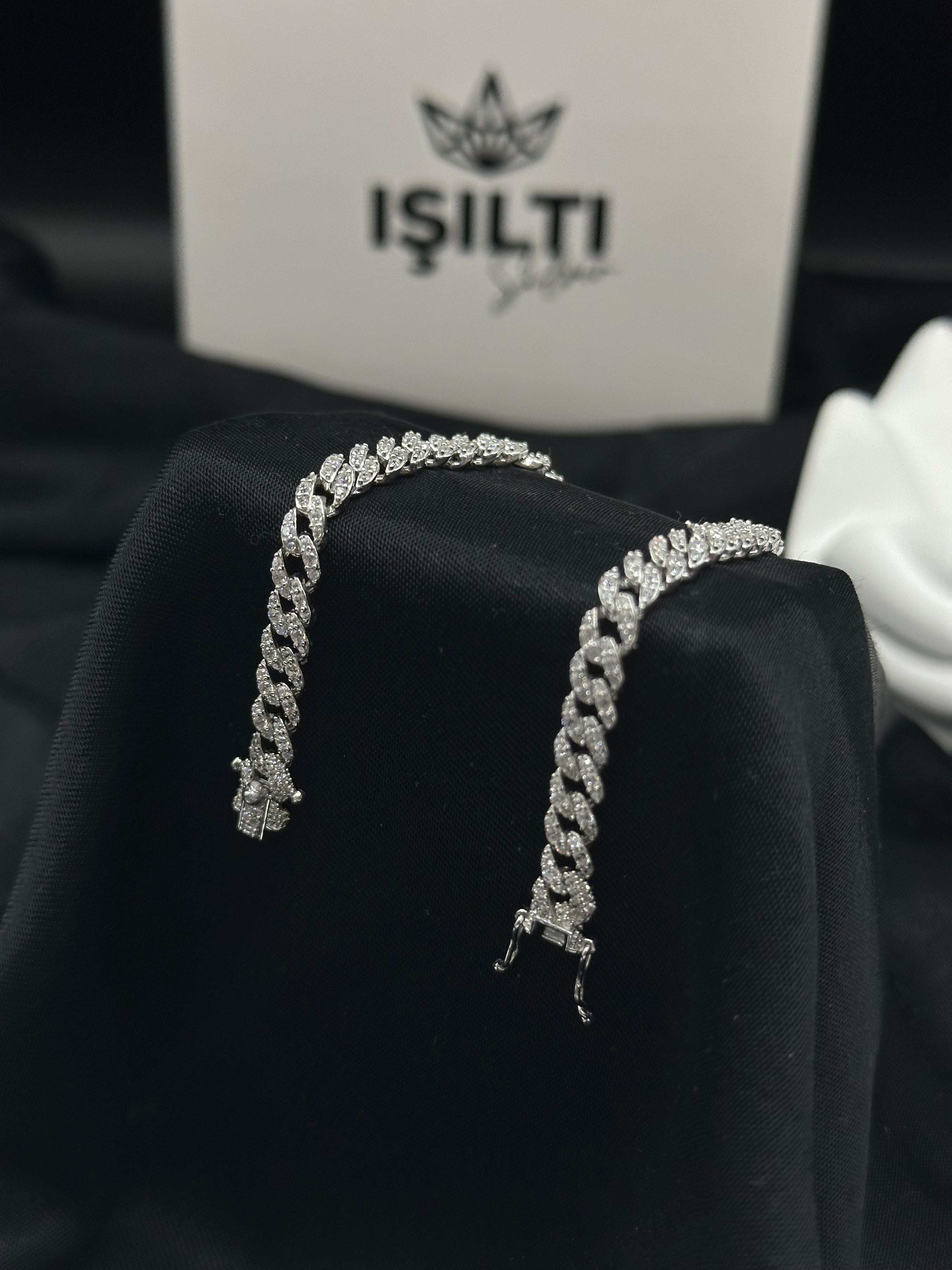 925 Gümüş | İnce Unisex Taşlı Gurmet Bileklik
