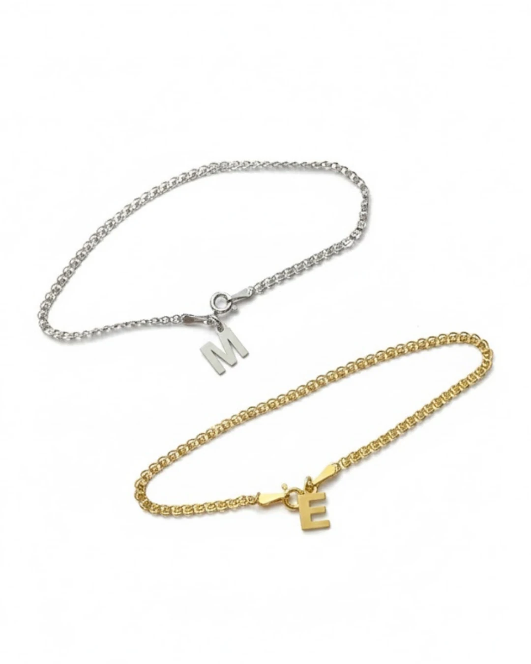 925 Gümüş | Harfli Bismak Çift Bileklik