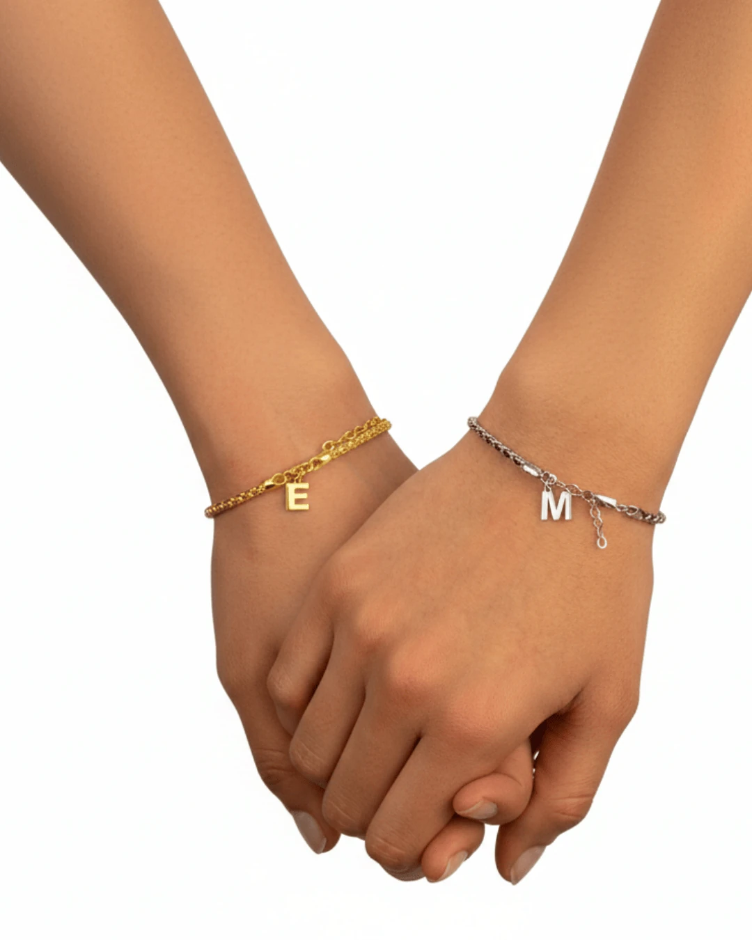 925 Gümüş | Harfli Taşlı İtalyan Çift Bileklik