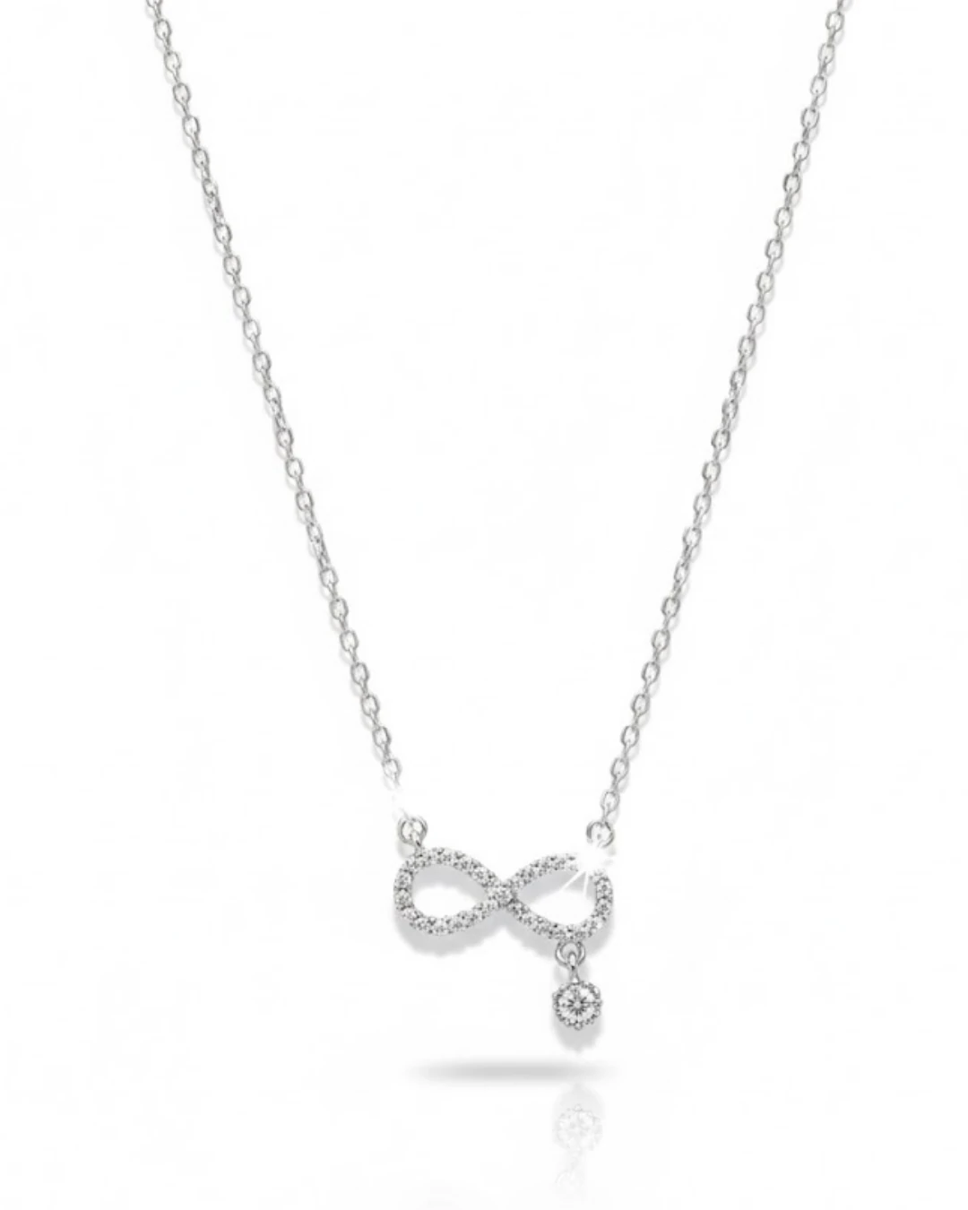 925 Gümüş | Taş Sallantılı Sonsuzluk Kolye