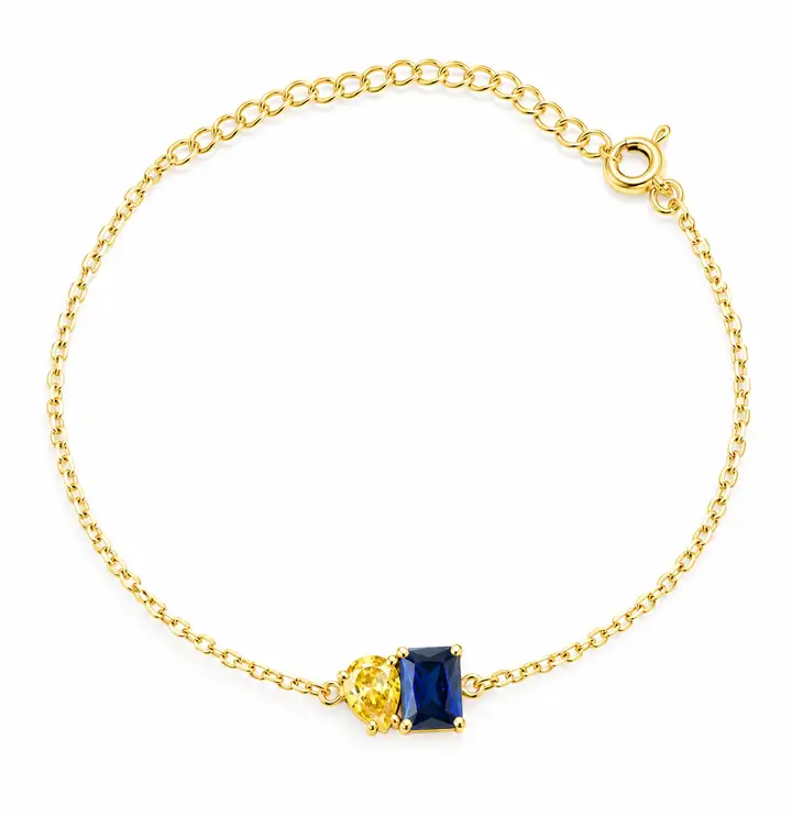 925 Gümüş | İkili Birthstone Bileklik