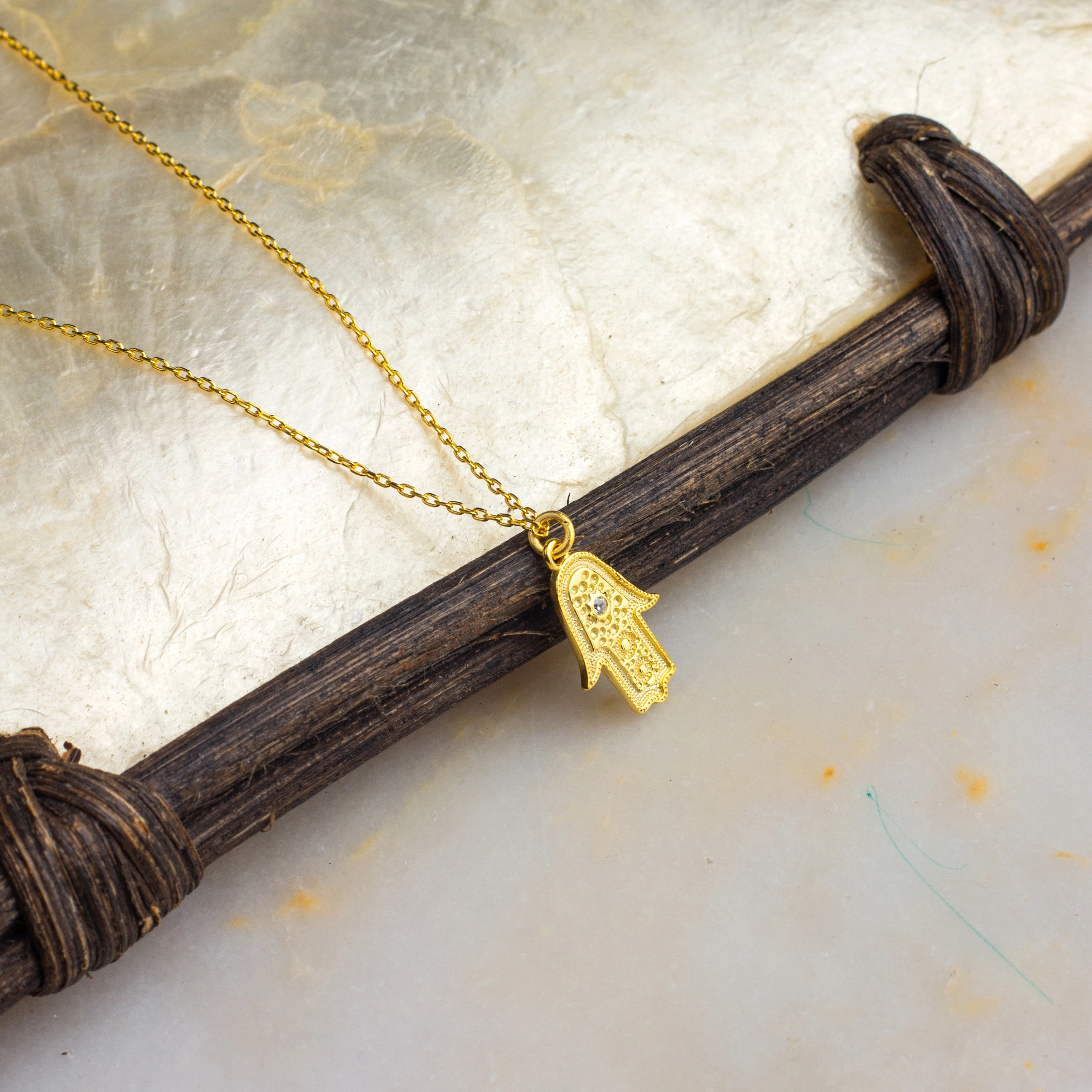 925 Gümüş | Hamsa (Fatma Ana Eli) Kolye