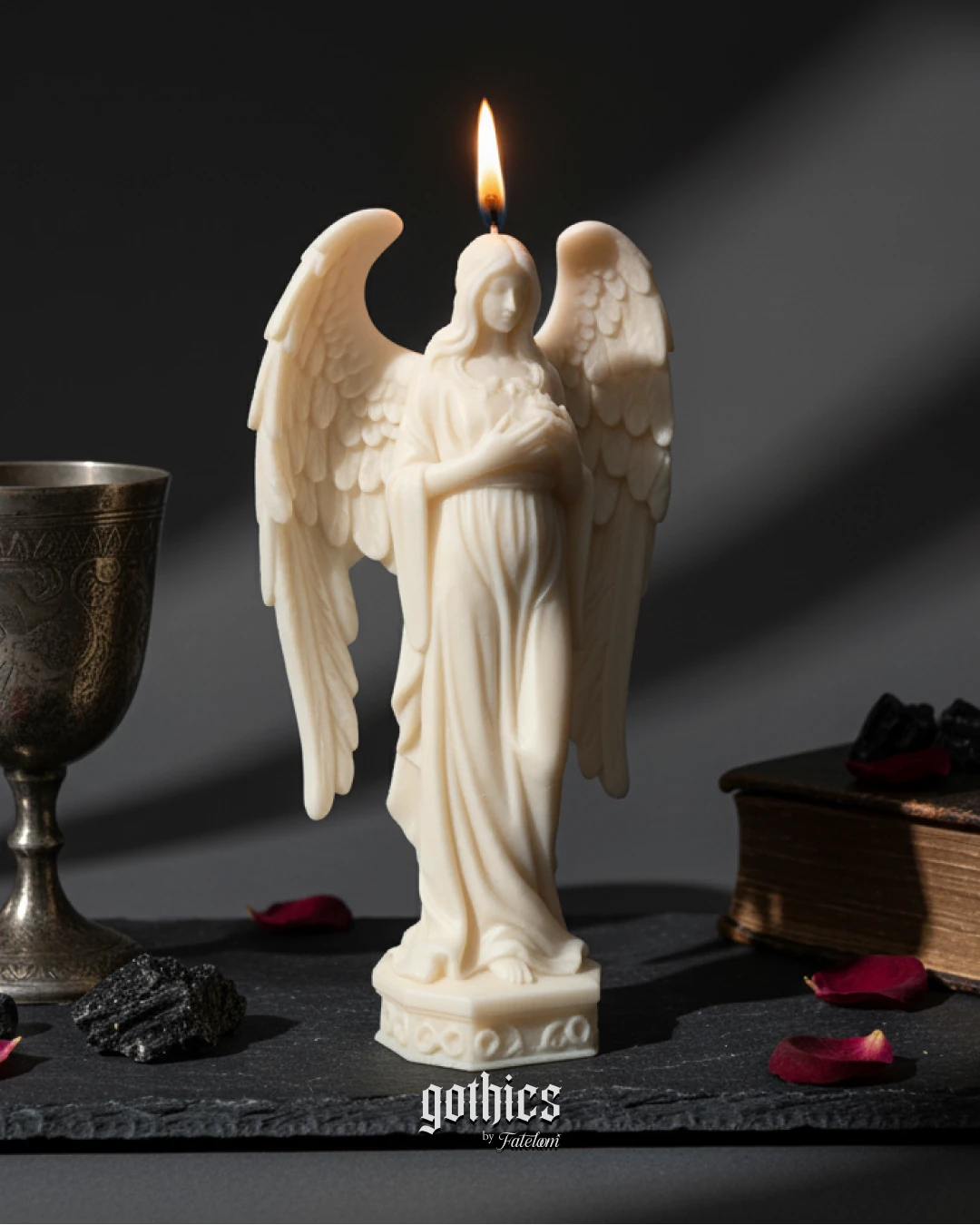 Gothic Melek Heykeli Mum | Büyük Boy | El Yapımı | Dekoratif Hediyelik Mum