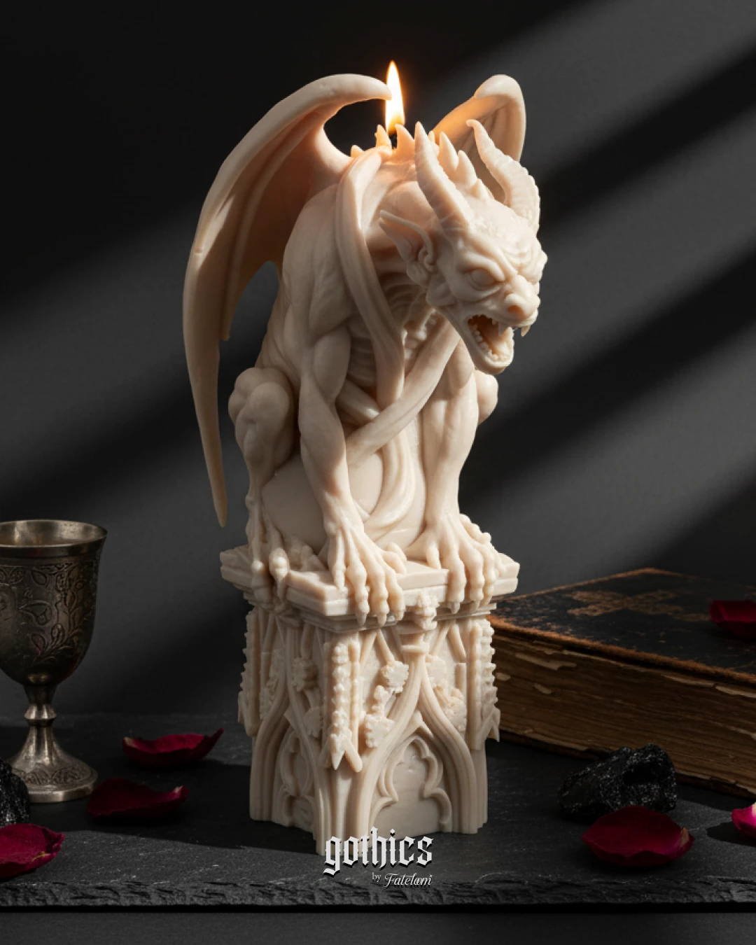 Gargoyle Heykel Mum | Büyük Boy | Gotik Katedral Dekorasyonu | Mistik Ev Hediyesi