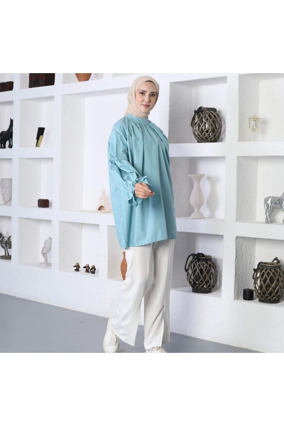 MAVİ RENK KADIN GÖMLEK