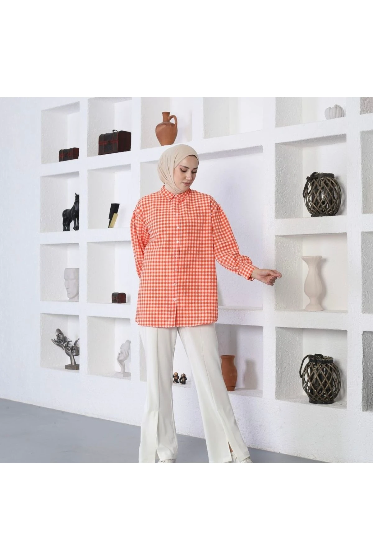 Kareli Kadın Gömlek