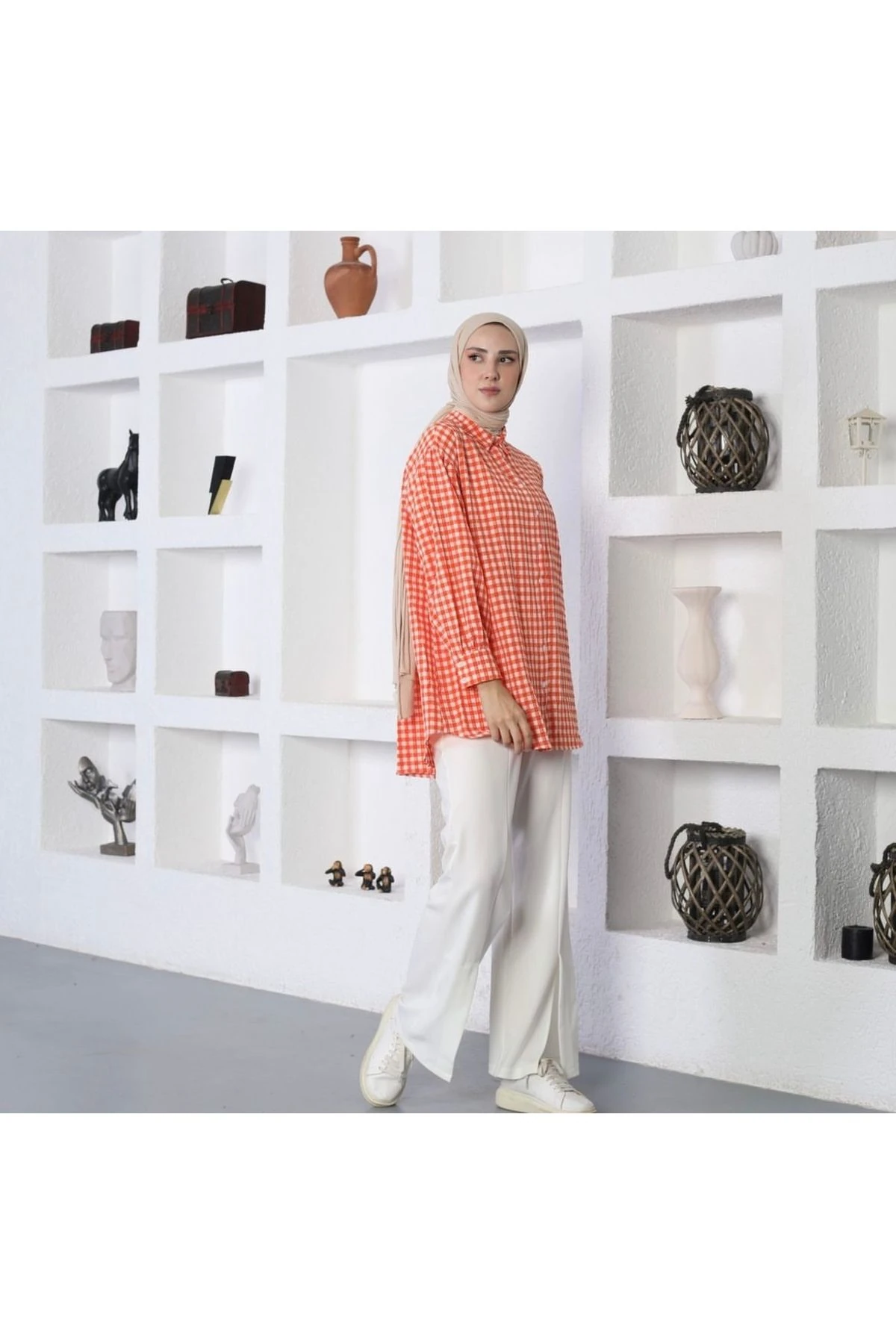 Kareli Kadın Gömlek