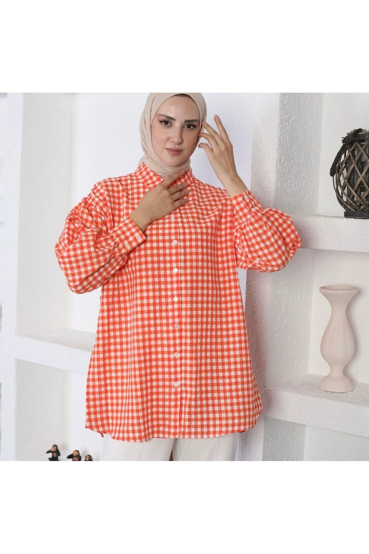 Kareli Kadın Gömlek