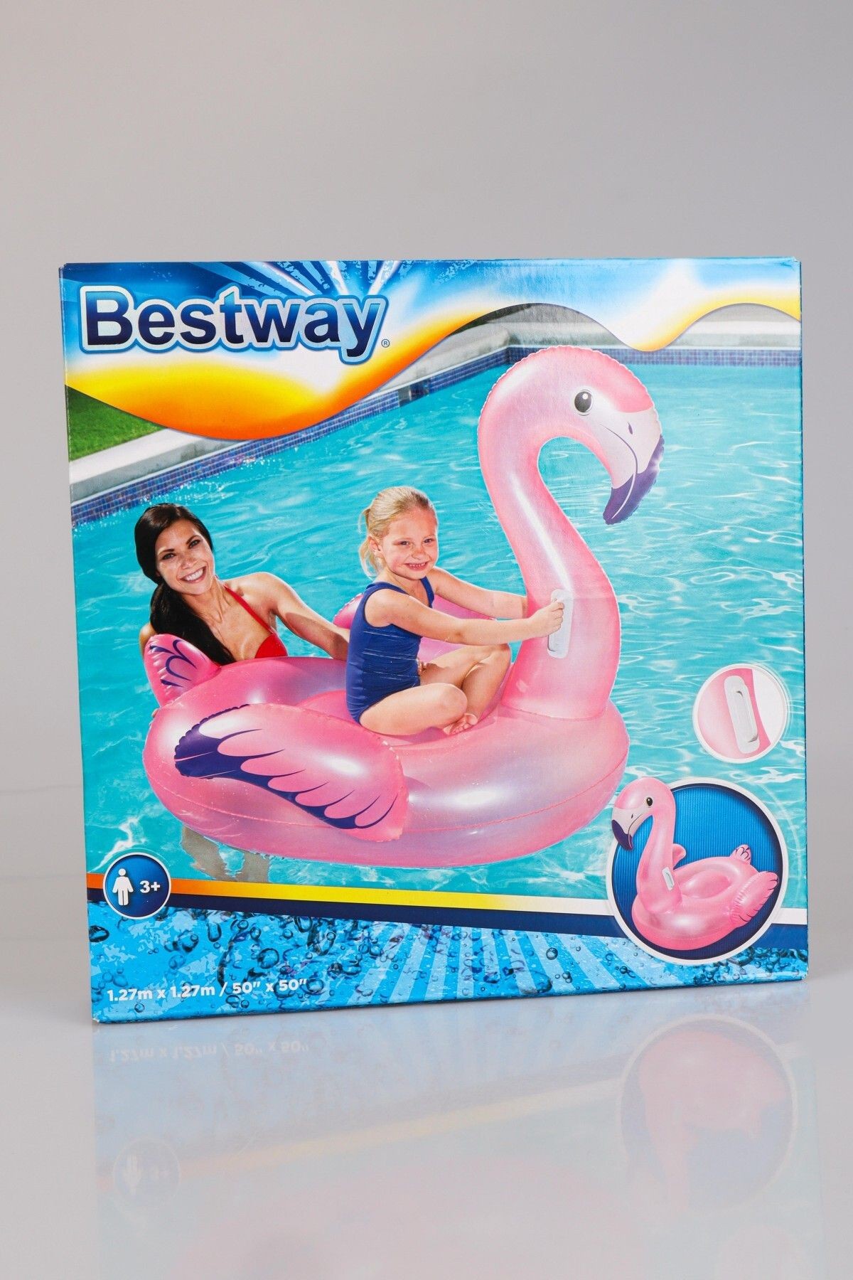 DEKOMUS İLE ÖZEL FLAMINGO TASARIM TUTMALI DENİZ YATAĞI 127x127 CM