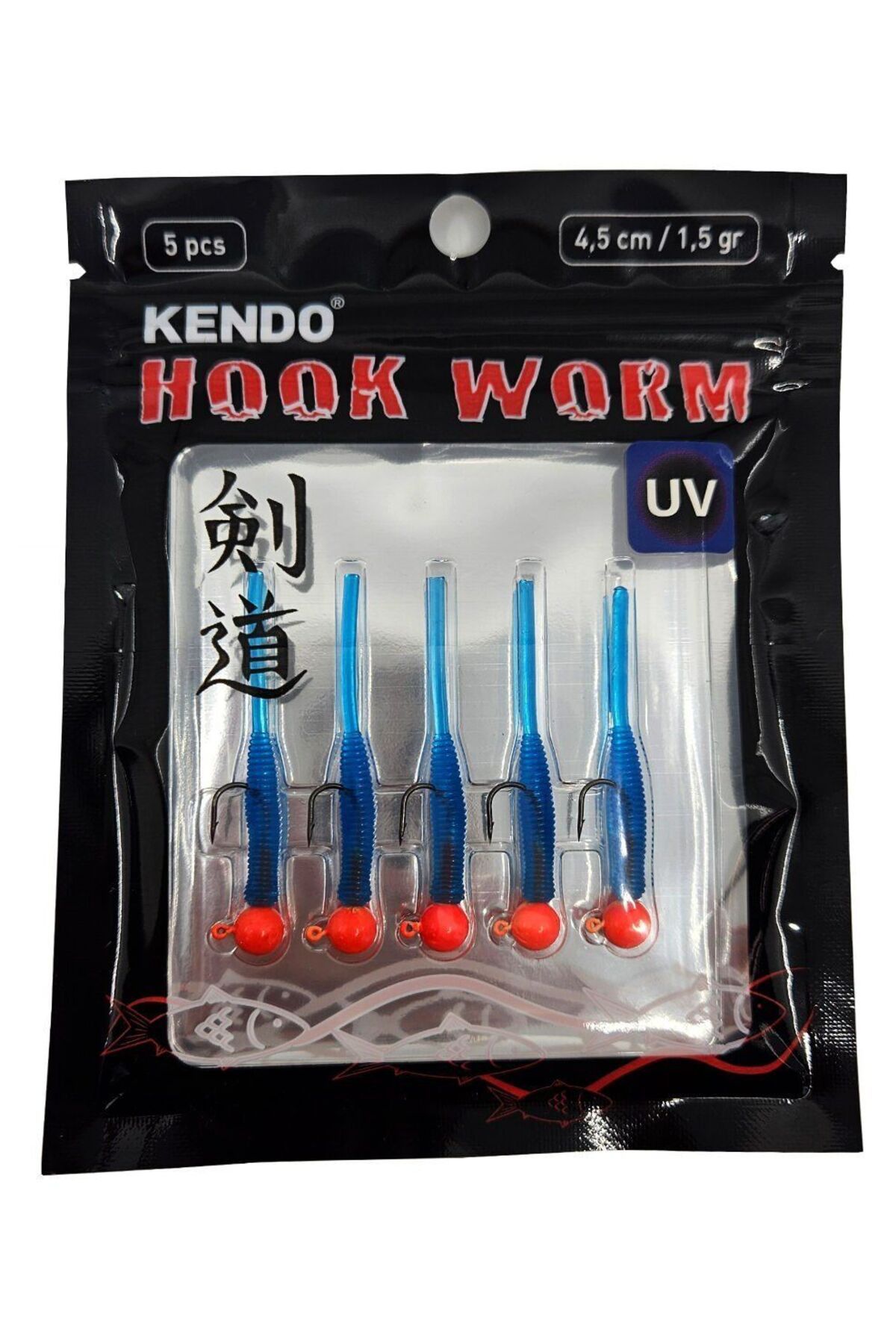 Hook Worm Jighead+Lrf Silikonu 1.5gr+4.5cm 5 Adet-Head Glow+Light Pink