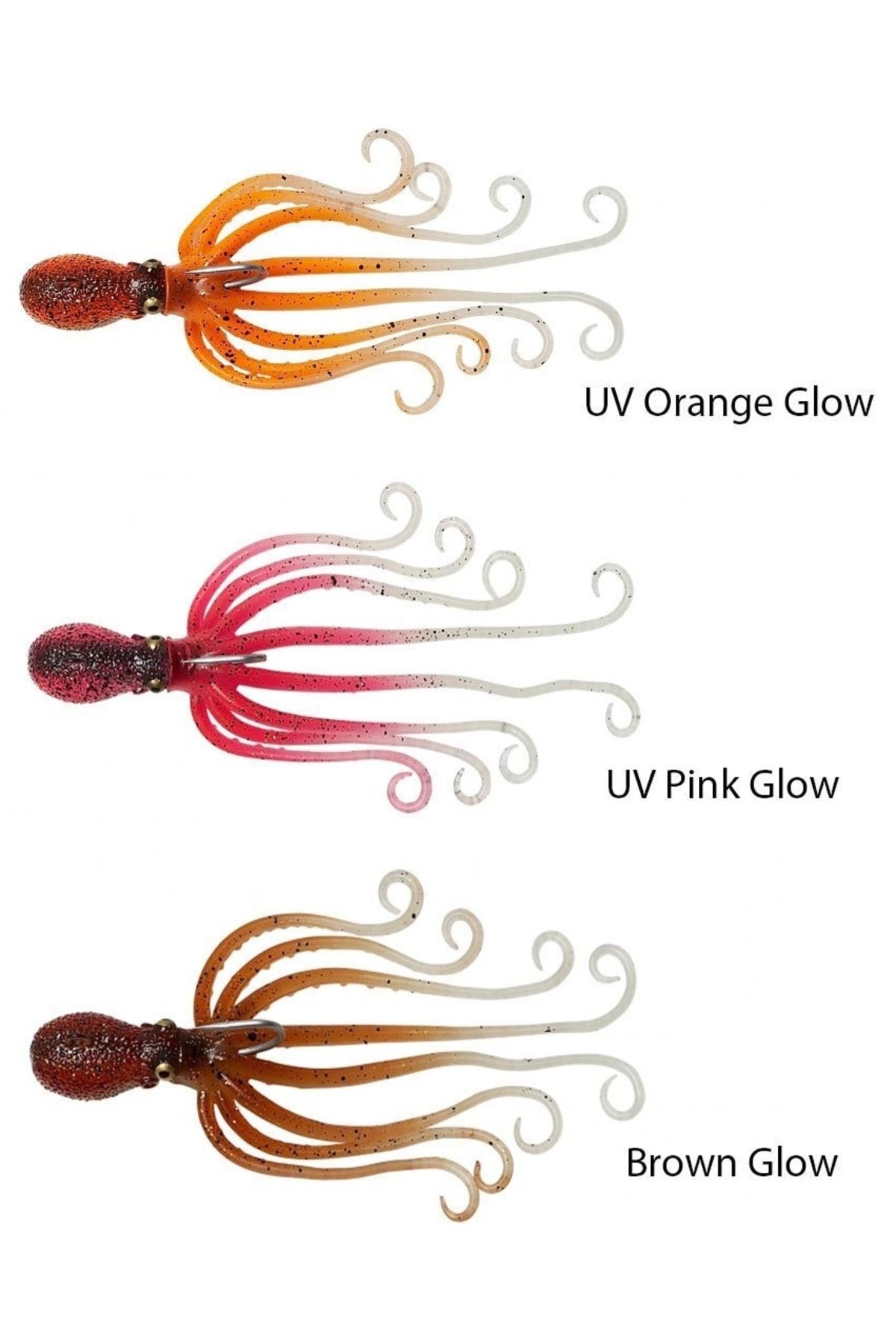 3d Octopus Ahtapot Silikon 35g 10cm Jigging Suni Yem Uv Pink Glow