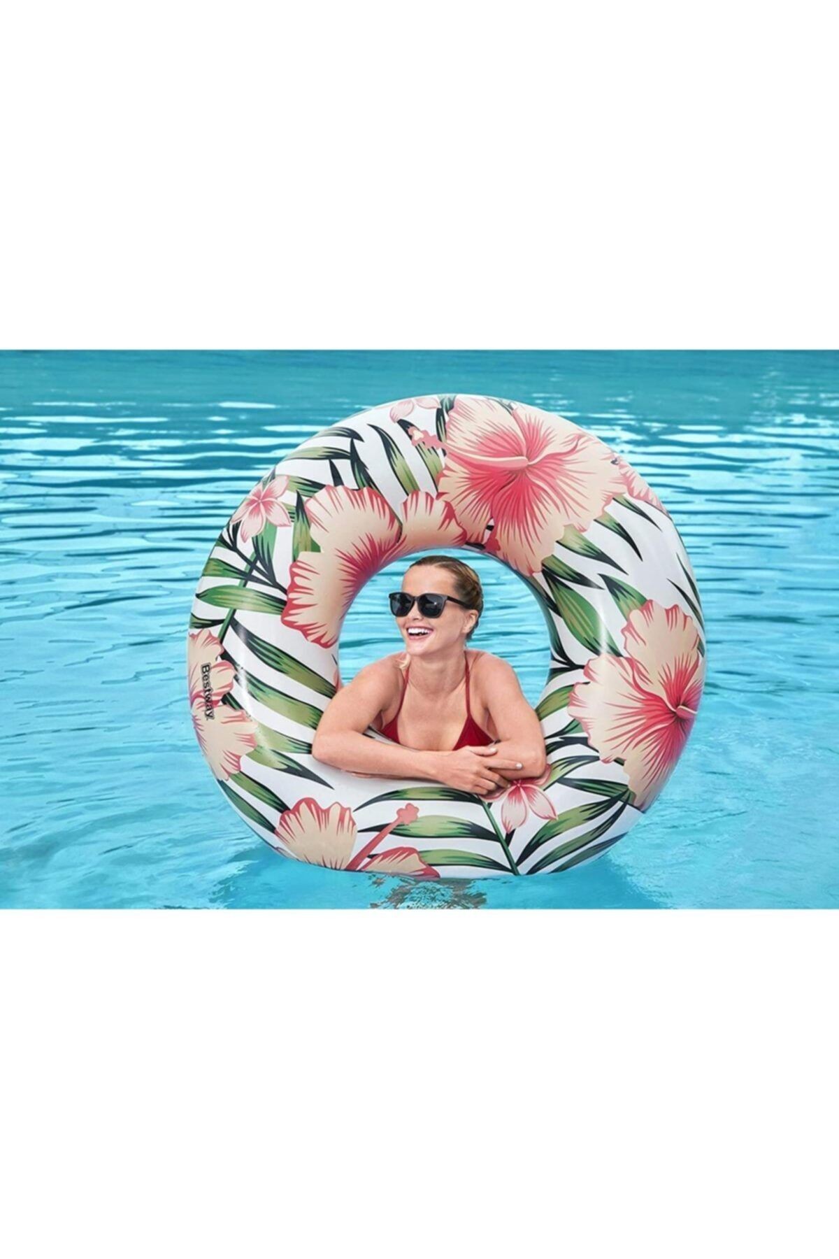 Tropikal Palmiye Desenli Simit 119 Cm 36237