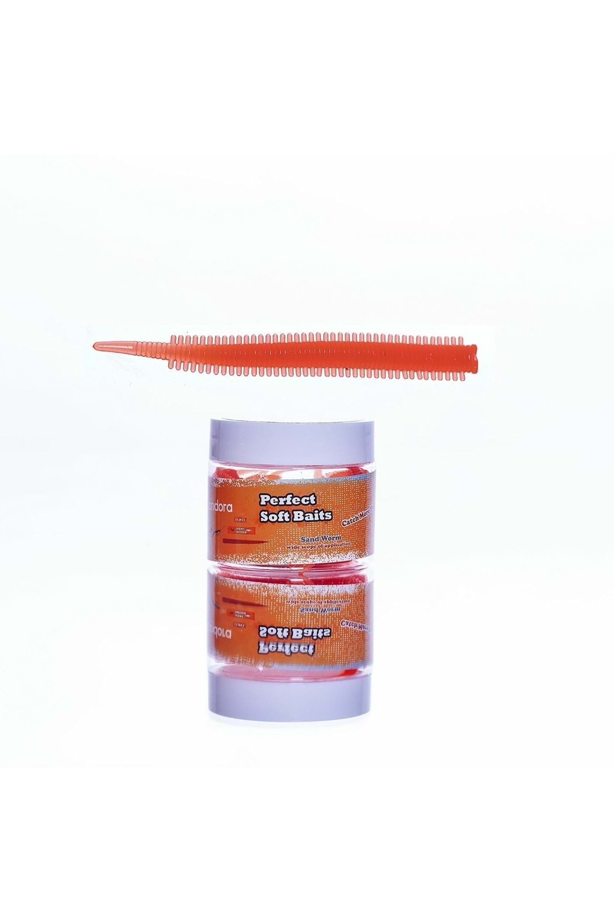 Pandora Karides Kokulu Perfect Soft Baits Sand Worm 7cm Kavanozlu Ambalaj - Orange