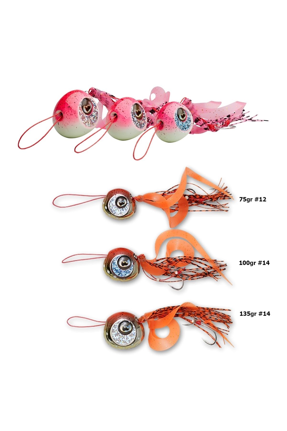 Cuttle Eye 135g Suni Yem Tai Rubber Silikon Jig Yemi Pink Glow Silver