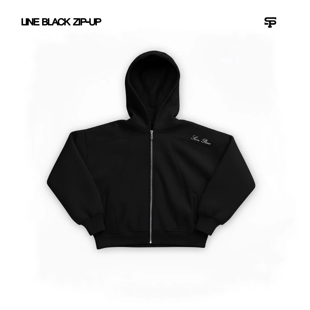 LINE BLACK ZIP-UP