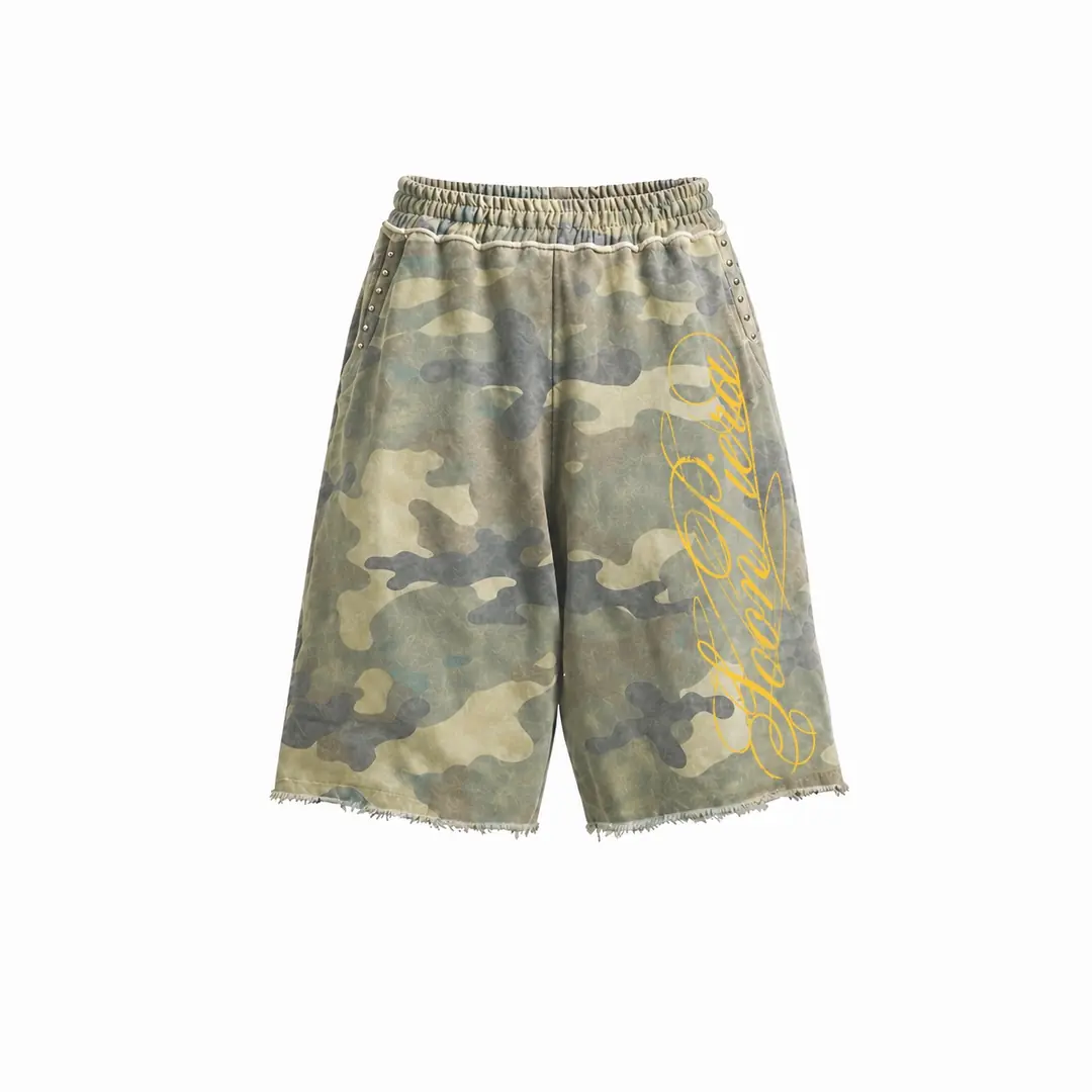 CAMO FIELD DAMAGE JOGGER BAGGY SHORTS