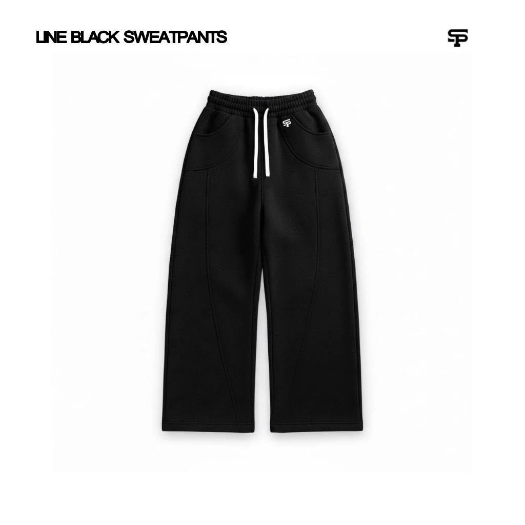 LINE BLACK SWEATPANTS 