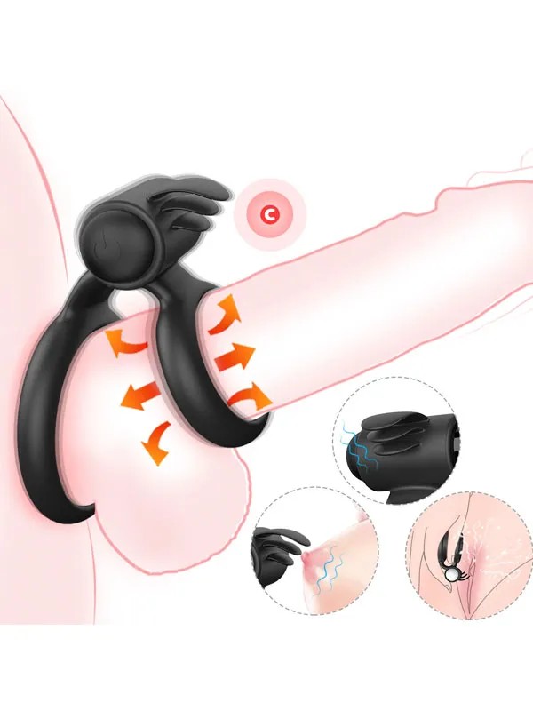Shop You Klitoris Uyarıcılı Çift Halkalı Titreşimli Penis Halkası
