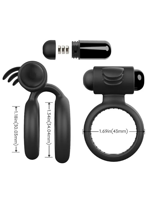 Shop You Klitoris Uyarıcılı Çift Halkalı Titreşimli Penis Halkası