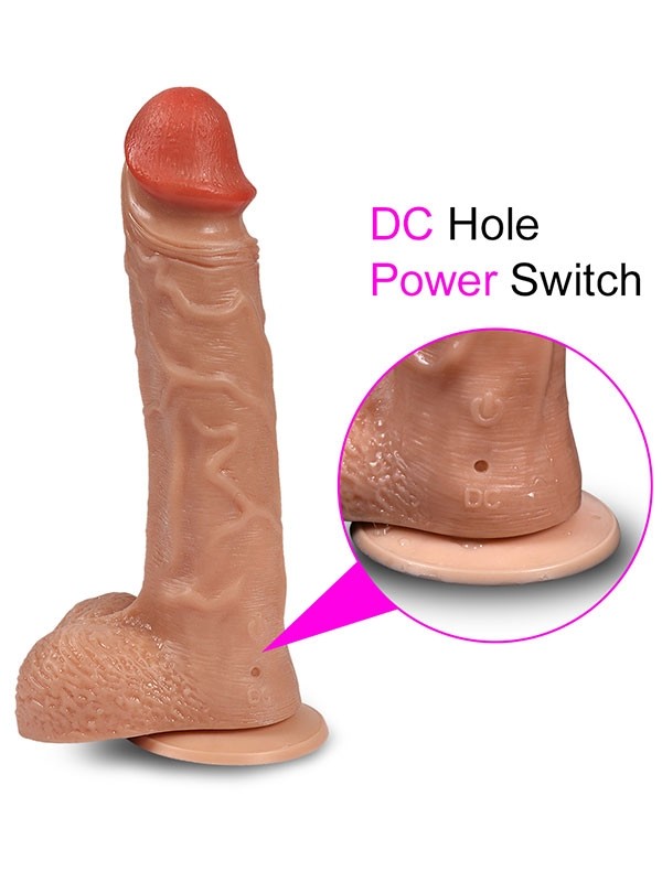 10 Titreşim Modlu Uzaktan Kumandalı Şarjlı Döner Başlı Titreşimli Realistik Dildo 20.5 cm