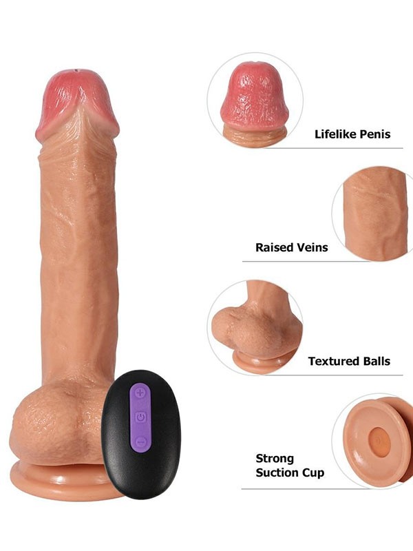 20 Titreşim Modlu Uzaktan Kumandalı Şarjlı Realistik Dildo 21 cm