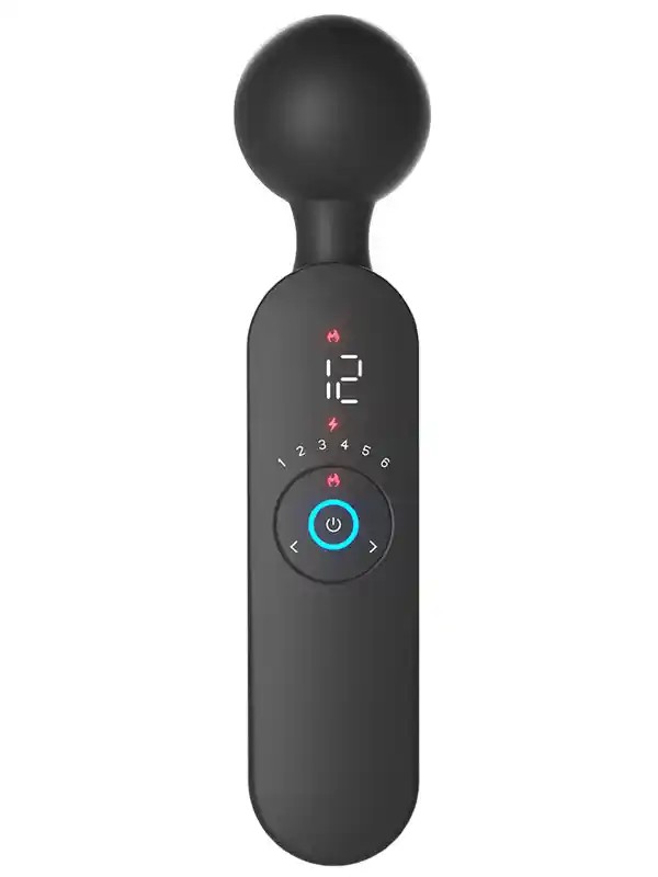12 Titreşim Modlu Isıtmalı Şarjlı 12 Titreşim Modlu Wand LCD Ekranlı Vibratör 22 cm