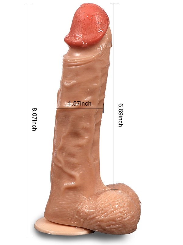 10 Titreşim Modlu Uzaktan Kumandalı Şarjlı Döner Başlı Titreşimli Realistik Dildo 20.5 cm