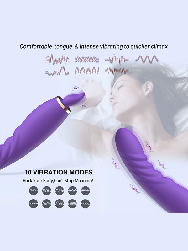 7 Emme 7 Dil ve 10 Titreşim Modlu NOXXX Charoite Yalama ve Emme Özellikli Çift Taraflı Vibratör