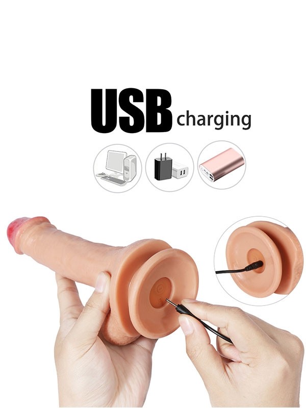 20 Titreşim Modlu Uzaktan Kumandalı Şarjlı Realistik Dildo 21 cm