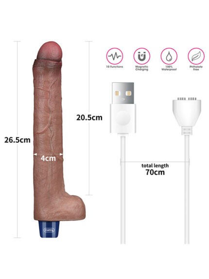 10.5″ REAL SOFTEE Rechargeable Silicone Vibrating Dildo